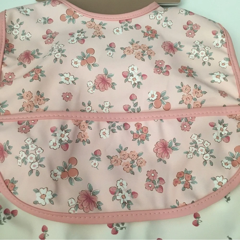 NEW Baby Peva Bibs 3 pk Bibs with Crumb Catcher Pockets Floral Theme | Chick Pea